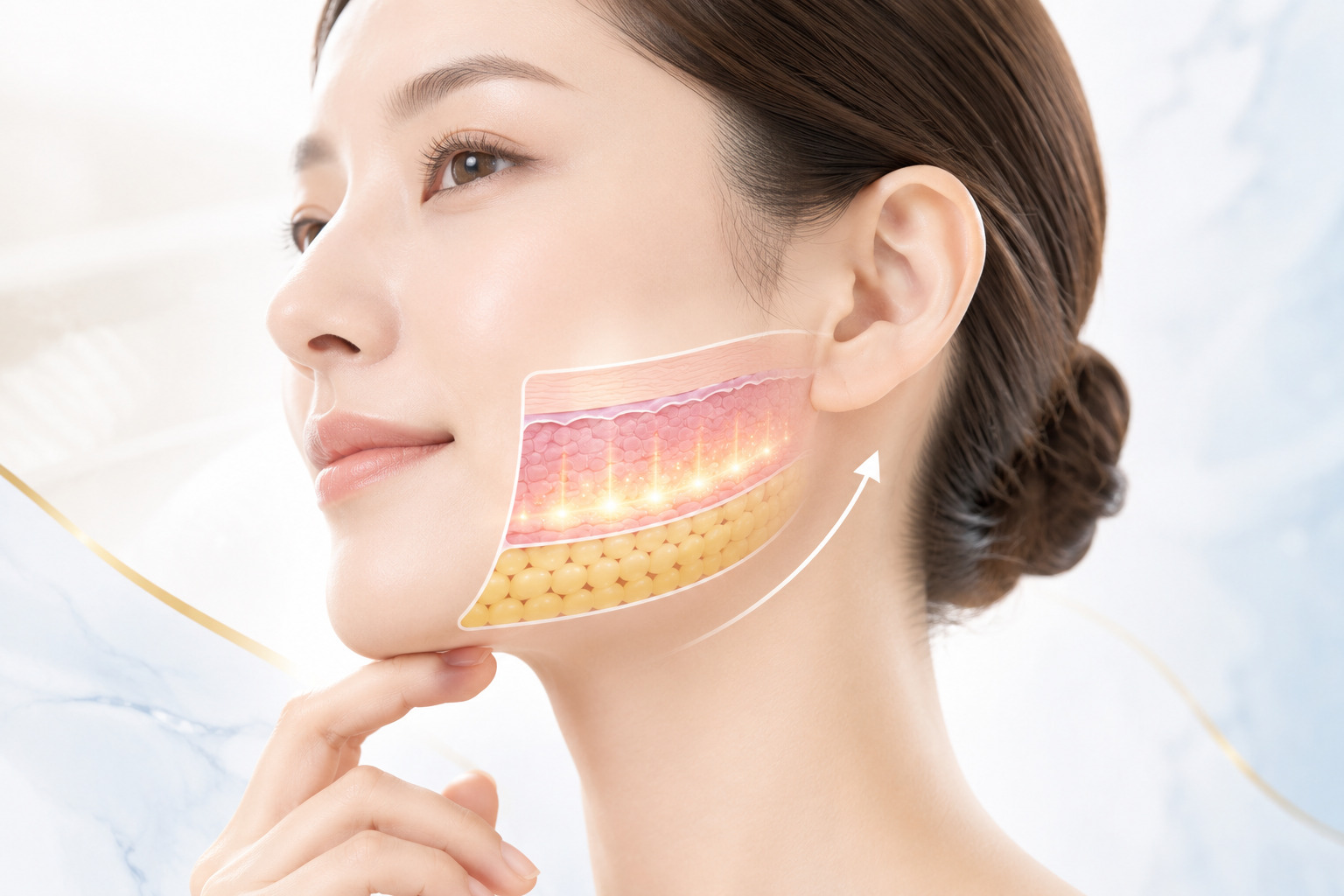 ソフウェーブは脂肪層への影響を抑え、自然な引き締めを目指せる